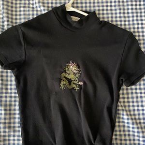 brandy melville dragon turtle neck shirt